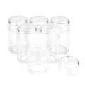 6x 10g Clear Loose Powder Jars with Sifter - Refillable