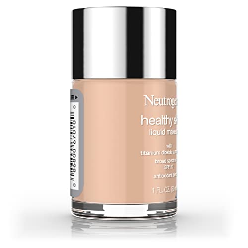 Neutrogena Healthy Skin Liquid Makeup Foundation, Broad Spectrum SPF 20 Sunscreen, Lightweight & Flawless Coverage Foundation with Antioxidant Vitamin E & Feverfew, Natural Tan, 1 fl. oz