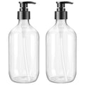 Teyssor 2-Pack Clear Pump Bottle Dispenser, 500ml BPA-Free