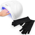 SUNUV UV LED Nail Lamp with UV Gloves for Gel Nails, 2 Timers, Sensor, White