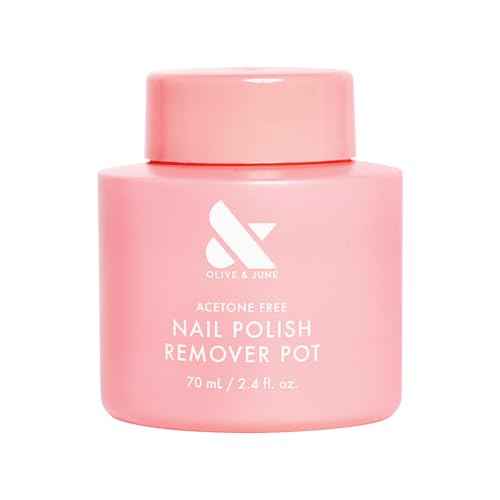 Olive & June Polish Remover Pot | Acetone-Free Nail Polish Remover with Sponge Lid for Mani + Pedi | No-Mess, Gentle & Effective Formula | Non Acetone | Vegan & Cruelty-Free | 70mL