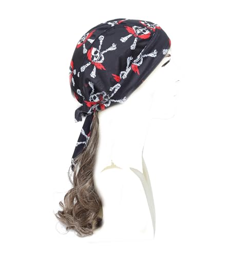 Cariniss M8009 Light Brown Mullet Wig & Pirate Hat Costume Set