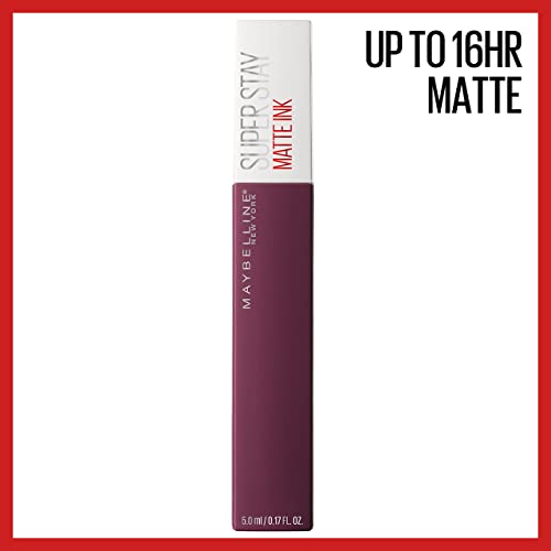 Maybelline Super Stay Matte Ink Liquid Lipstick Makeup, Long Lasting High Impact Color, Up to 16H Wear, Believer, Deep Plum, 1 Count