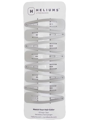 Heliums 2.7-Inch Metal Snap Hair Clips - 8 Count for Strong Hold
