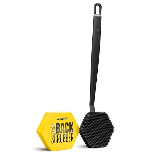 Silicone Back Scrubber with Long Handle - Charcoal