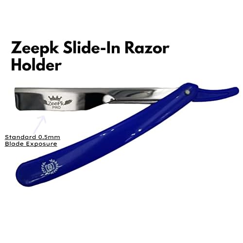 Razors For Men Shave Straight Razor Shaving Rasierer Rasurar Cuchilla Maquina RED + 10 Blades Disposable (Blue)