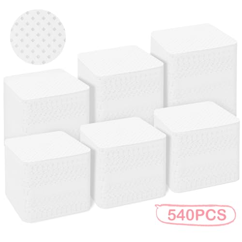 Lint Free Nail Wipes 540PCS - Soft Acetone Nail Polish Remover Pads for Nails & Eyelash Extensions - White