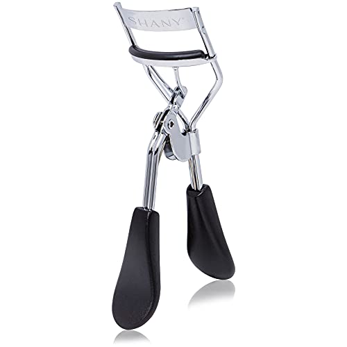 SHANY Luxe Lashes Eyelash Curler - Professional Makeup Tool with Two Silicone Replacement Pads, Gentle Curl, Crease-Free, No Pinching Or Pulling, Lightweight Design for Easy Travel - Jet Black