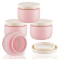 8 oz Pink Plastic Jars with Lids - 4 Pack for Cosmetics & DIY
