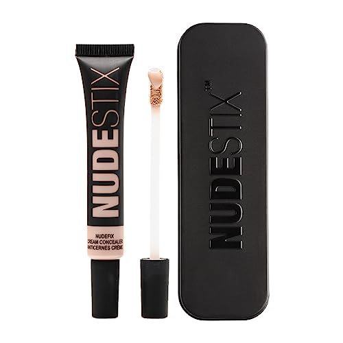 Nudestix NudeFix Cream Concealer, Lightweight Liquid, Natural Finish Makeup, Hydrating, Brightening, Under Eye Dark Circle Corrector, Reduces Redness and Blemishes, Shade: Nude 2, 0.34 fl oz (10 ml)