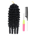 Feather Crochet Human Hair 16" 50g Knotless Black Curly