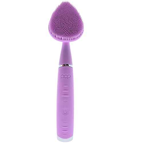 Clover Facial Cleansing Device Lavender Silicone Facial Cleaner & Exfoliator w/ 8000 Vibrations Per Minute, 5 Speeds, USB Rechargeable Face Cleaning Scrubber & Skincare Tool with Case
