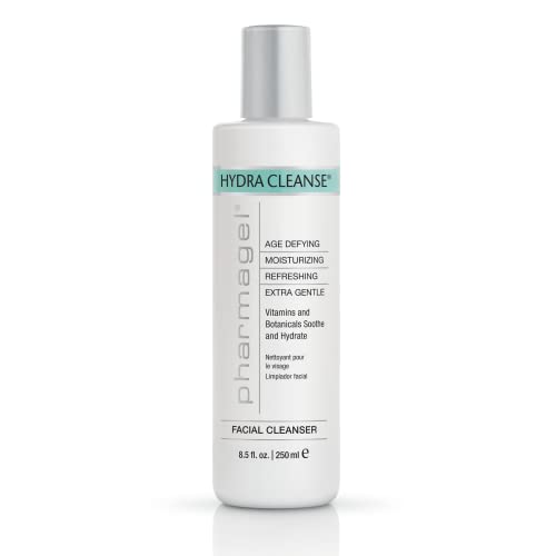 Pharmagel Hydra Cleanse Water Rinseable Facial Cleanser for All Skin Types | Natural Face Wash | Hydrating, Age Defying, and Revitalizing Face Cleanser | 8.5 fl. oz.