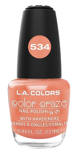 L.A. COLORS Craze Nail Polish, Pink Bubbles 0.44 Fluid Ounce and Hottie 0.44 fl. oz. Bundle