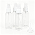 QVYQVY 4 Pack 2oz Amber Spray Bottles with Funnels – Clear, Leak-Proof Caps