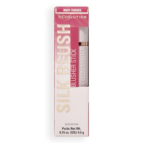 Revolution Skin Silk Marble Blush Stick - Rosy Cheeks, Buildable Cream-to-Powder Formula