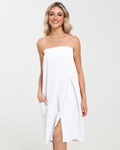 Women's Waffle Towel Wrap – Lightweight Spa Body Wrap with Adjustable Closure