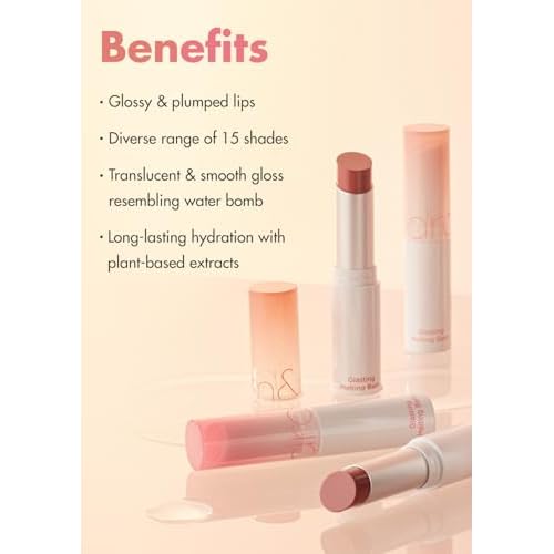 rom&nd GLASTING MELTING BALM 07 Mauve Whip | Hydrating Lip Gloss Stick for Juicy, Crystal-Clear Shine | Non-Sticky, Buildable Sheer Tinted Lip Balm