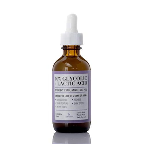 Medix 5.5 10% Glycolic Acid Face Peel Exfoliating Serum with Lactic Acid + Salicylic Acid, Gentle Skin Care Exfoliate Facial Peel Treatment Targets Fine Lines, Wrinkles, Large Pores |1.75 FL Oz