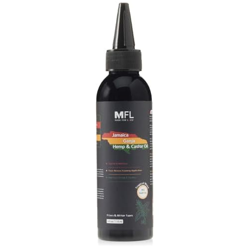 Made For Locs Jamaica Ganja Hemp Locs Oil | Lightweight, Foaming, Conditioning Oil with Tropical Scent - Ideal for Locs & Dreadlocks, 4 oz