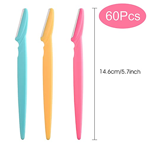 ASTARON 60 Pcs Face Razors - Dermaplaning Tool for Face, Eyebrow Shaver for Women and Men, Portable Size
