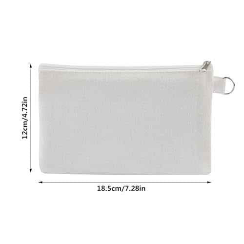 OKBA 30 PCS Sublimation Blanks Makeup Bags Bulk,White Canvas Bag,Polyester Tote Bags for Sublimation DIY Craft