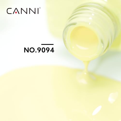 CANNI Pastel Yellow Gel Nail Polish - Light Yellow UV/LED 1Pcs, Long Lasting, Salon Quality, Barley White Variation