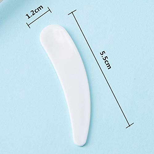 100 Pcs Mini Disposable Plastic Cosmetic Spatula Scoop Cosmetic Supply Dispensers for Mask, Facial Cream, Skin Care, Cosmetic (5 colors)