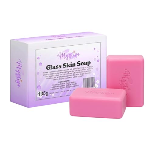 Glass Skin Bar Soap for Face & Body ? Hydrating Cleanser with Coconut Oil, Glycerin, Licorice Extract & Cocamide DEA ? Gentle Deep Cleansing Soap for Smooth, Clear Skin ? 2 Pack (135g Each)