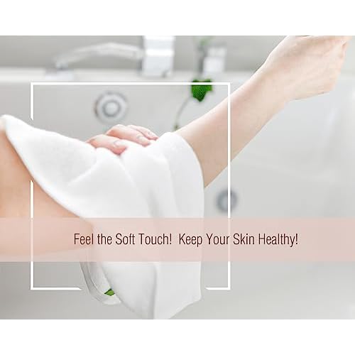 12 Pack Washcloths 13" x 13" - Soft Wash Cloths for Your Face Towel, Viscose derived from Bamboo & Cotton Blend Wash Cloths for Your Body (White)