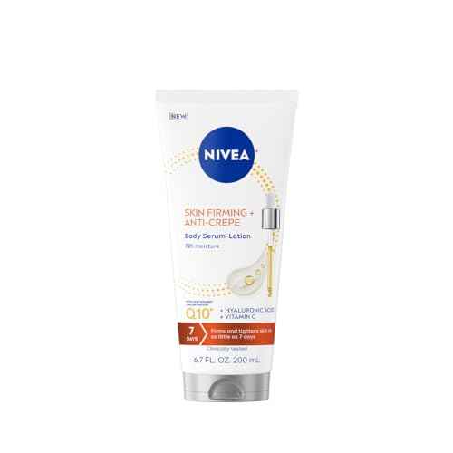 NIVEA Skin Firming & Anti Crepe Body Serum-Lotion with Q10, Hyaluronic Acid and Vitamin C, 72-Hour Moisture, 6.7 Fl Oz Tube