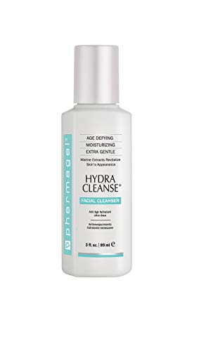 Pharmagel Hydra Cleanse Water Rinseable Facial Cleanser for All Skin Types | Natural Face Wash | Hydrating, Age Defying, and Revitalizing Face Cleanser | 3 fl. oz.