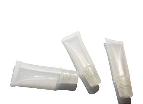 48pcs 8ml Clear Refillable Lip Balm Tubes with Soft Caps