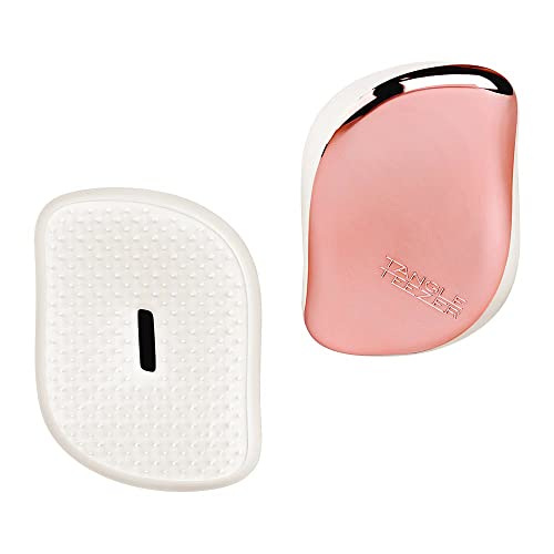 TANGLE TEEZER Compact Styler On-the-go Detangling Hairbrush Ivory Rose, Gold, (Pack of 1)