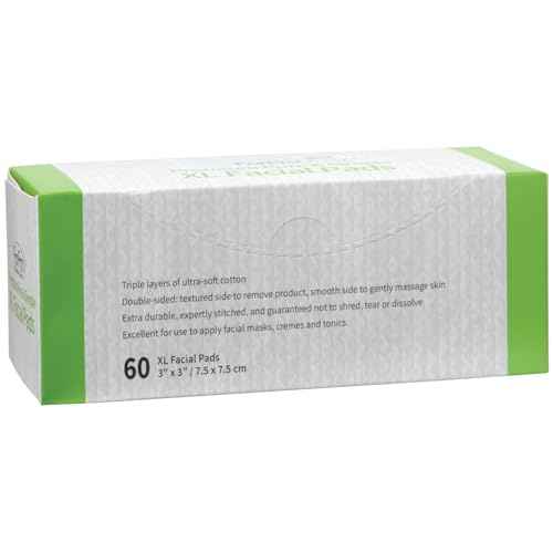 ForPro Premium Pure & Simple XL Facial Pads, Triple Layered Ultra Soft Disposable Makeup Remover Pads, 100% Vegan & Cruelty-Free, 60-Count