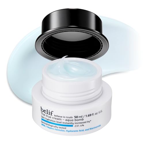 belif Aqua Bomb ? Daily Niacinamide Hydrating Moisturizer, Lightweight Plumping Facial Cream with Hyaluronic Acid & Squalane, Cooling Effect, Anti-Aging, Korean Skincare, 1.68 fl oz (50ml)