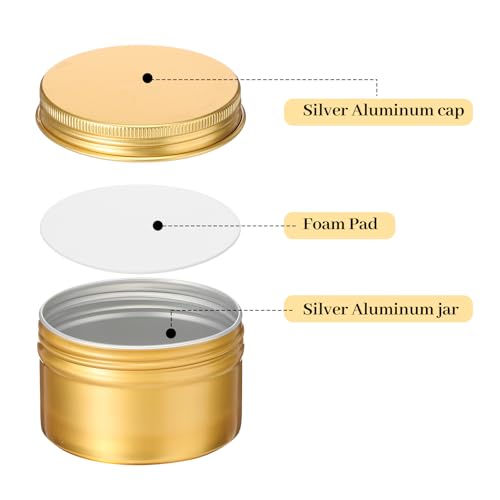 Patelai 36 Pcs 4 oz Metal Tin Cans with Screw Lids & Stickers