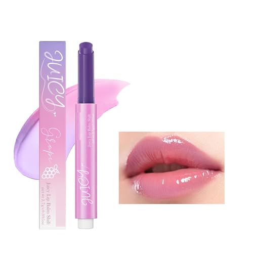 MAEPEOR Tinted Lip Balm 6 Colors Moisturizing Lip Balm Hydrating Changing Lip Gloss for Lip Care and Dry Lip (06 Grape)