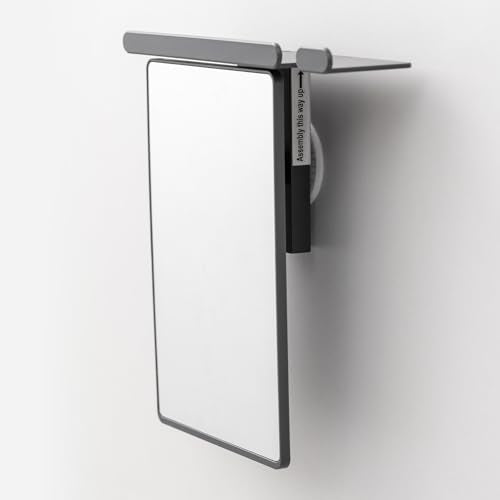TAILI Fogless Shower Mirror with Storage Tray – 9.8 x 10.1 in, Light Gray, Rectangular