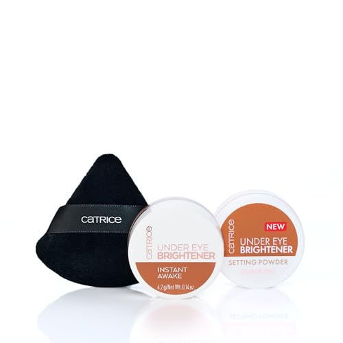 Catrice Under Eye Brightener & Setting Powder Set with Puff Applicators
