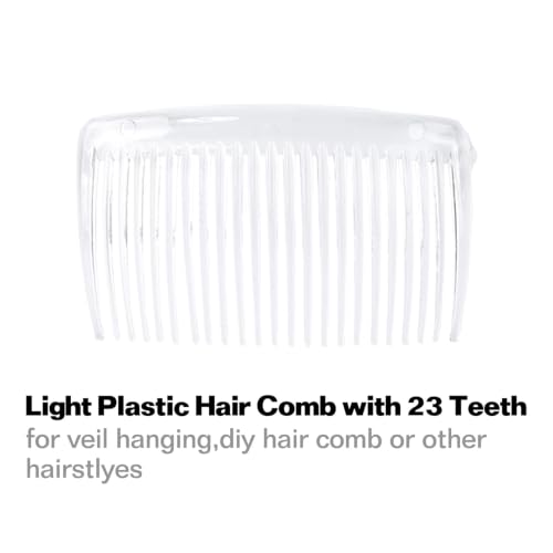 Cinaci 30 Pack 3 Inch Clear Plastic Hair Combs with 23 Teeth
