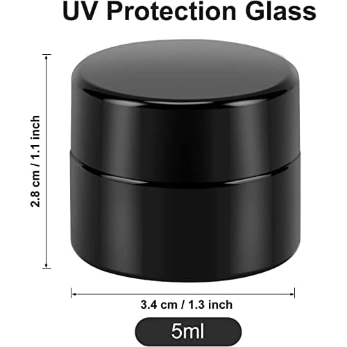 (24 Packs) Green Nexus 5g/5ml UV Protection Glass Jars for Lip Balm, Lotion, Oil, Cream & Cosmetics Enhanced Cap
