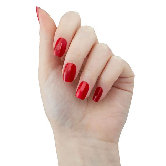 noorb beauty Vivid Red Gel Polish, Natural Gel Nail Polish with Organic Pigments, Soak Off UV Nail Gel Polish Bright Red Color