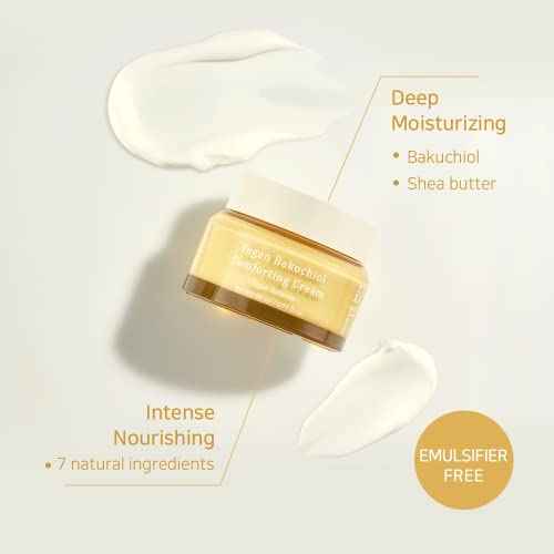 Vegan Bakuchiol Comforting Cream, Gentle Retinol Alternative, 25% Shea Butter, Barrier Strengthening & Hydrating, Dew Drop Texture, 2.7 fl.oz