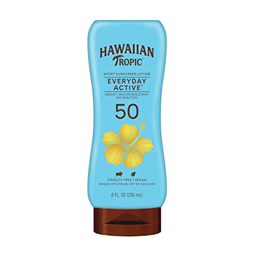 Hawaiian Tropic Weightless Hydration Clear Spray Sunscreen SPF 30 Twin Pack 6oz each & Everyday Active Lotion Sunscreen SPF 50 8oz