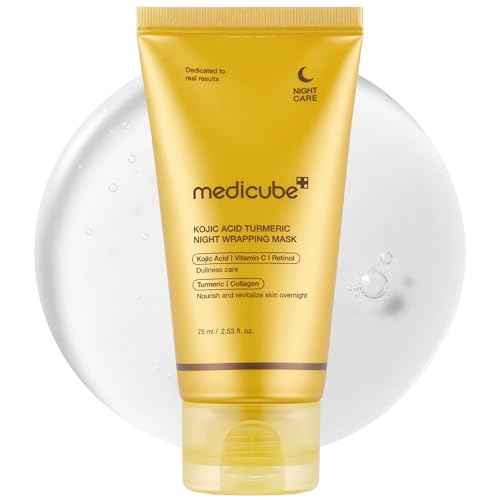 medicube Kojic Acid Turmeric Overnight Wrapping Peel Off Mask ? Brightens & Defends Against Skin Stress for a Clear, Glowing Complexion, Korean Skincare, 2.53 fl. oz.