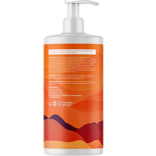 Hot Cream Sweat Enhancer - Premium Body Sculpting Sweat Cream with Invigorating Botanical Extracts - Extra Strength Cellulite Cream for Thighs Belly and Bum with Firming Body Oils (12 Fl Oz)