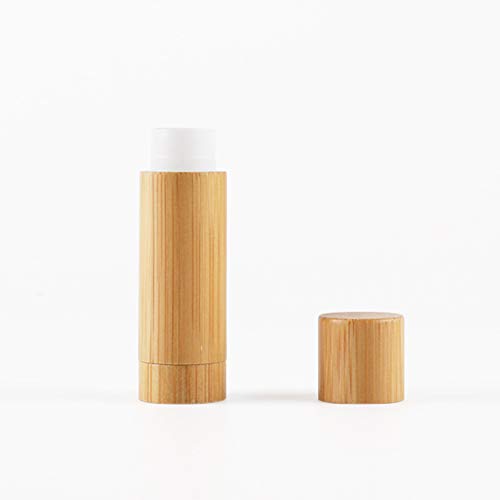Bamboo Lip Balm Tubes, 5.5g Refillable DIY Cosmetic Containers, Pack of 4