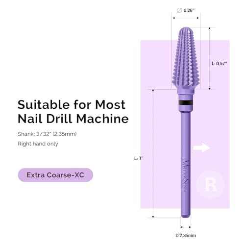 MelodySusie Professional Tornado 3/32'' Nail Drill Bits, Carbide Tungsten Multi-function Bits, Suitable for Manicure Pedicure Cuticle Gel Polishing, Salon Bits, Series Bit-X, Purple, XC