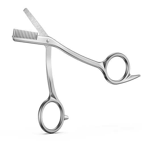 FERYES Eyebrow Trimmer Scissors with Built-in Comb